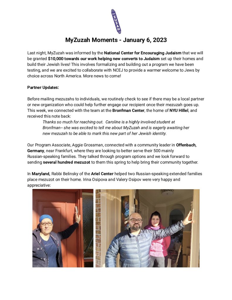 thumbnail of MyZuzah Moments – January 6, 2023